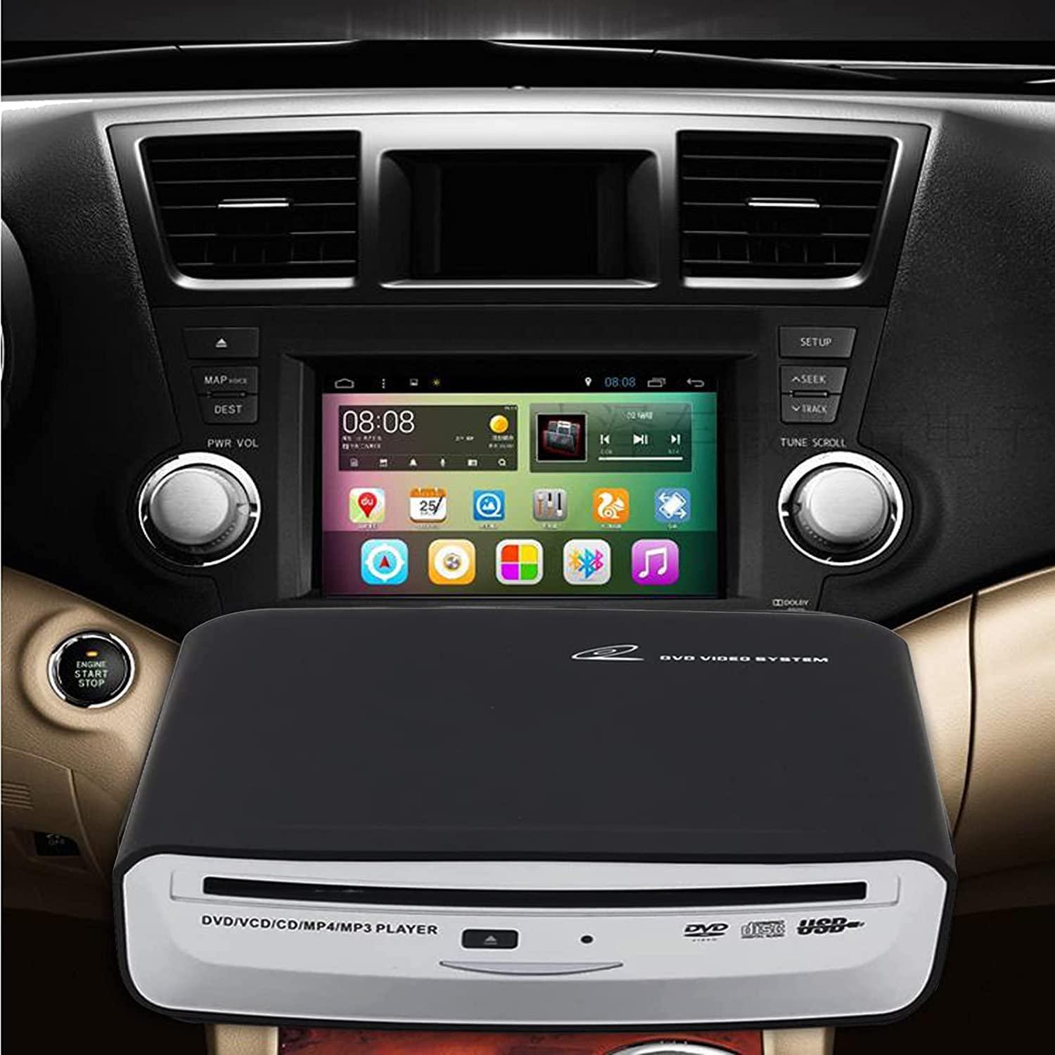 WUGOSU External Car CD Player Machine USB Vehicle CD Player, External USB CD Player for Car Android Navigation-Plug and Play(Android Version 4.4 and Above)