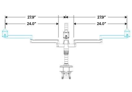 Humanscale Humanscale M/Flex M2 Monitor Arms: Base Bracket for 1 Monitor