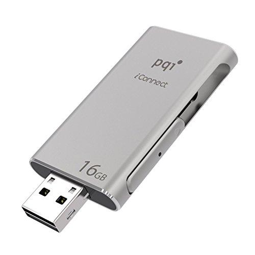 PQI [Apple Mfi] Iconnect 16 GB Mobile Flash Drive w/ Lightning Connector for iPhones, iPads, iPod Mac & PC USB 3.0 (Iron Gray)