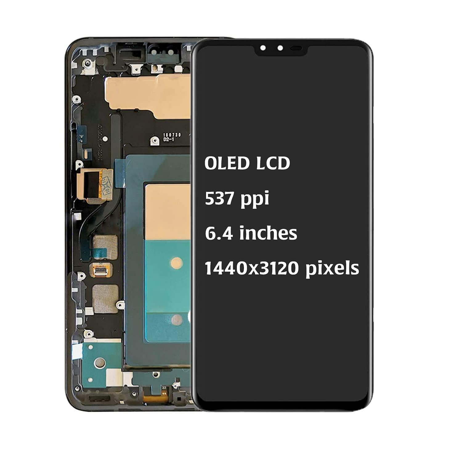A-MIND A-MIND for LG V40 ThinQ V405EBM V405QA7 V405TAB V405UA V405UA0 V405UAB with Frame Screen Replacement Touch Screen Digitizer LCD Display Full Assembly Repair Kits,with Screen Protector+Tools