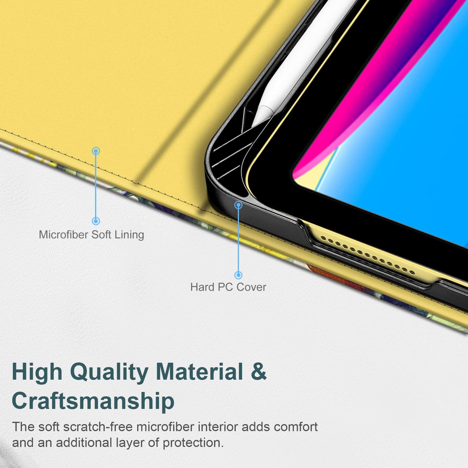 Fintie Fintie Case for iPad (A16) 11th Generation 11 Inch (2025), iPad 10th Generation 10.9 Inch (2022), Multi-Angle Viewing Protective Stand Cover with Pencil Holder & Pocket, Sunflowers