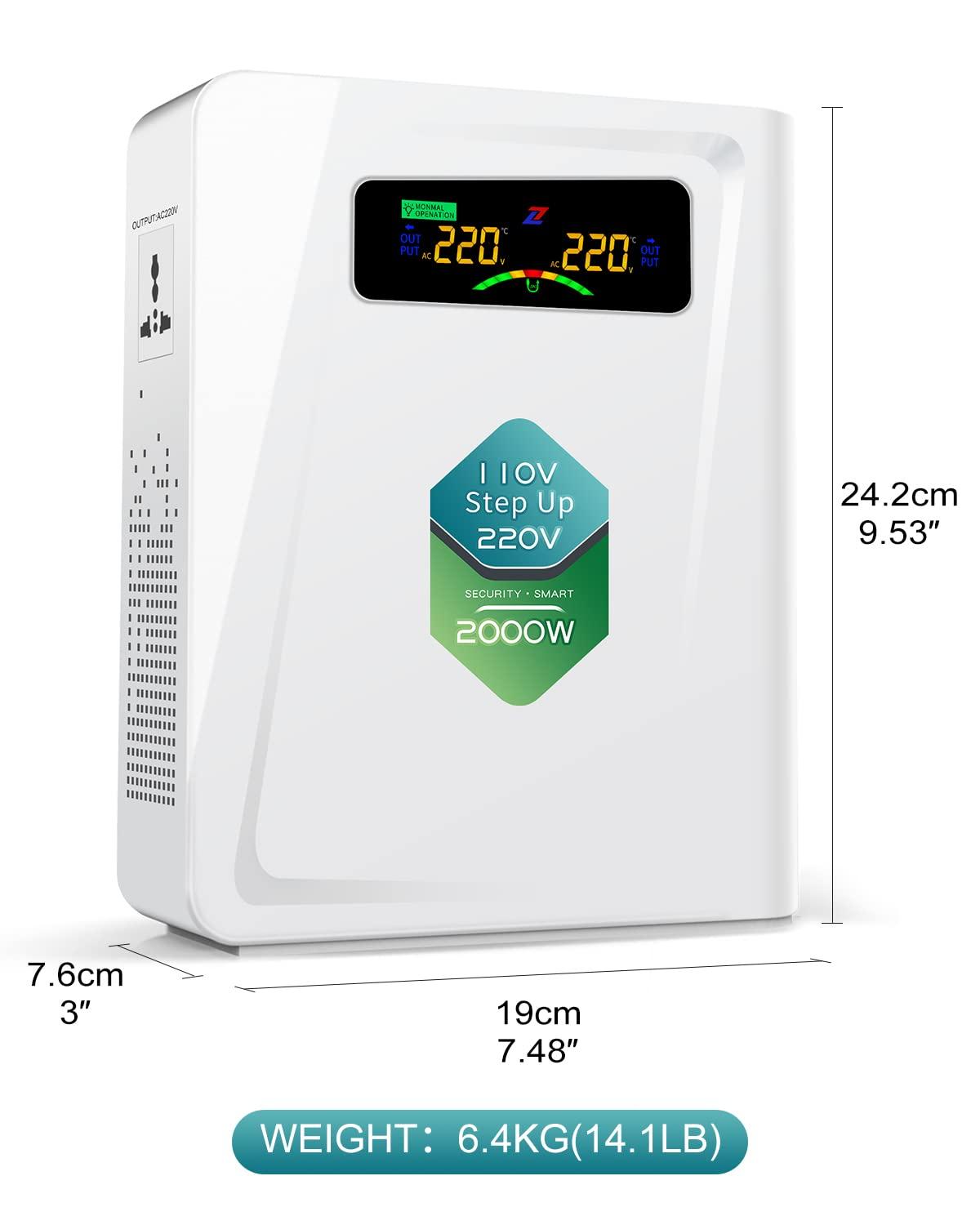 ZHENGXI Step Up Transformer 110v to 220v 2000w Voltage Converter, 120v to 240v, No Noise,Suit for Juicer, Chocolate Machine and Other Appliances using 220V Asia Euro Appliance in US