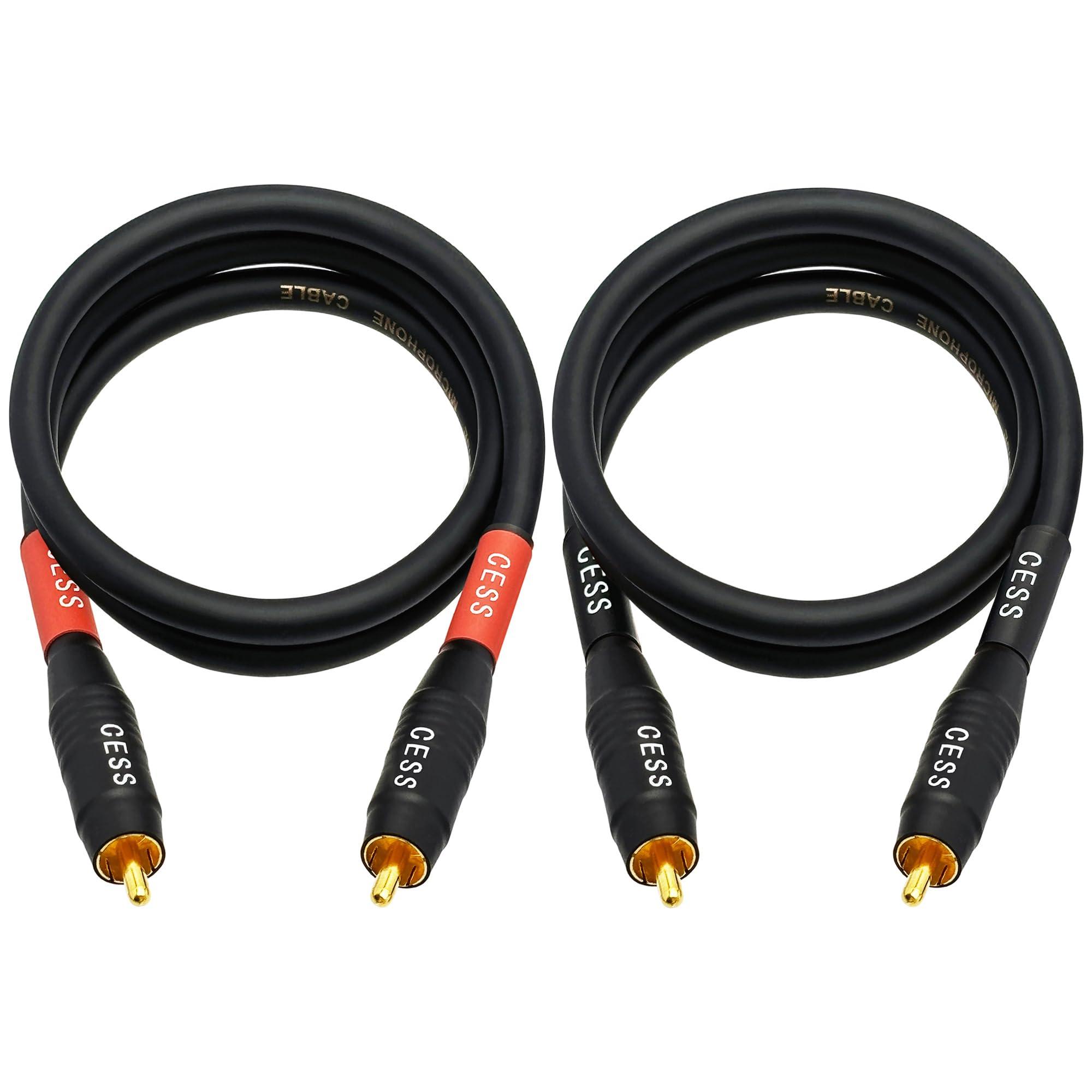 CNCESS CESS-075-2f Heavy Duty Waterproof RCA Cable, Phono Male to Male (2 FT)