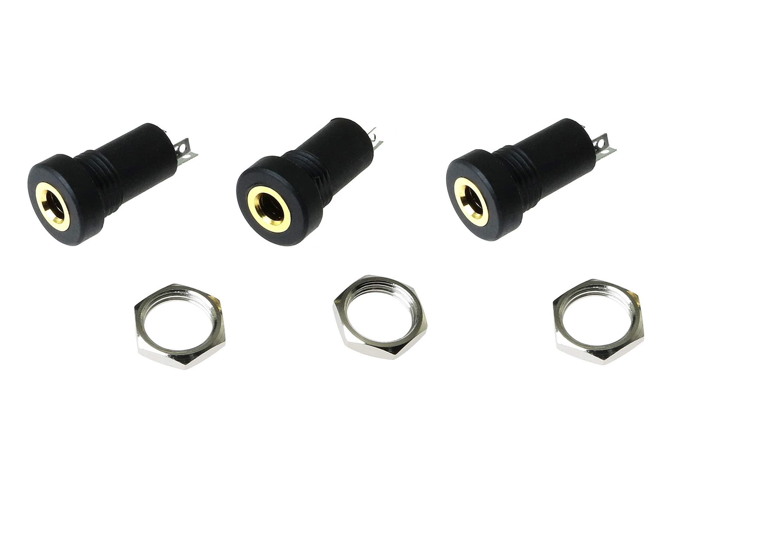 Longdex Longdex 3.5mm Stereo Panel Mount Jack 3PCS 3.5mm 1/8Inch Mini Female Stereo Panel Mount Solder Headphone Socket Connector