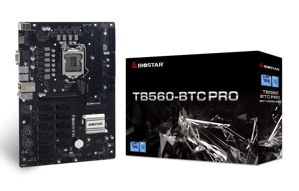 Biostar TB560-BTC PRO Core i7/i5/i3 (Intel 10th & 11th Gen) LGA 1200 Intel B560 12 GPU Support Mining Motherboard