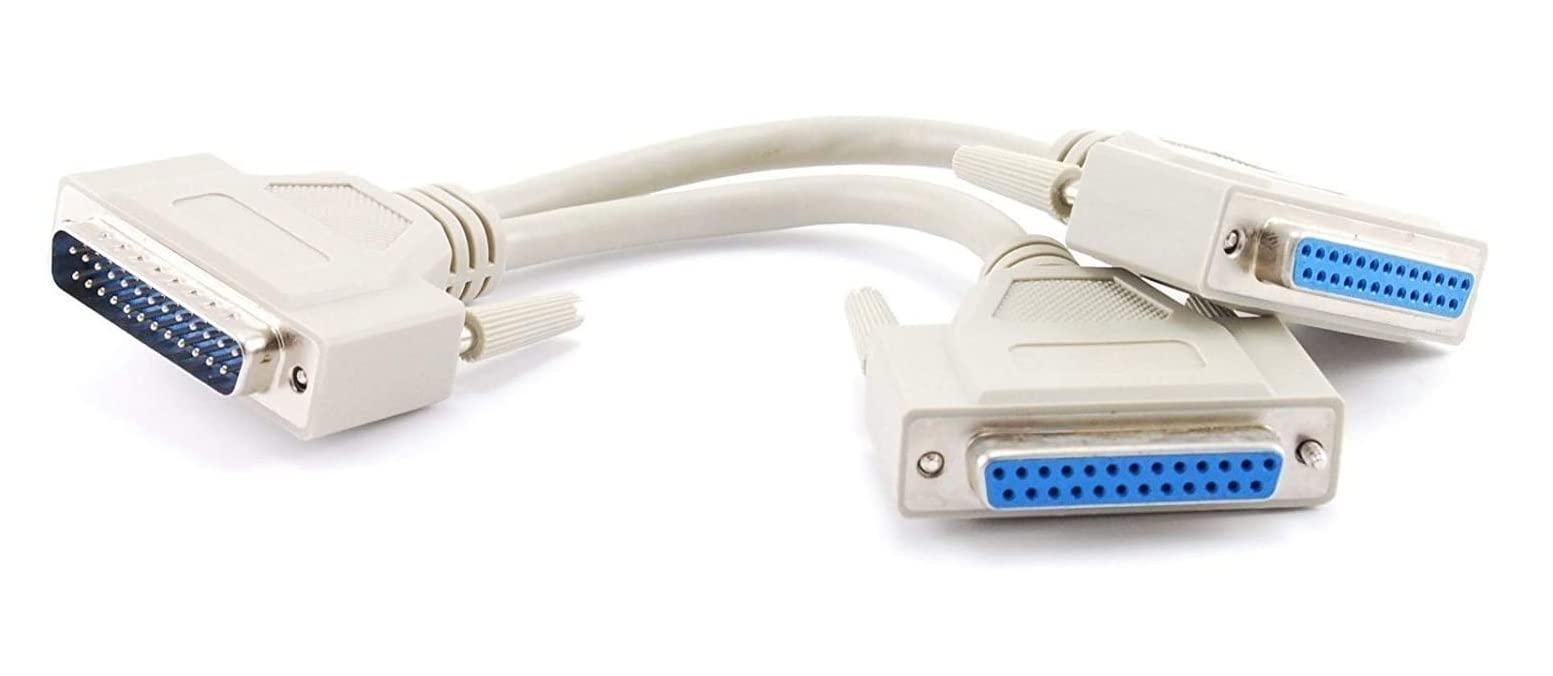 CABLESONLINE.COM ATLANTIC COMPUTERTECH CablesOnline 8 inch DB25 Parallel Male/Dual Female Y-Splitter Printer Cable (YS-005)
