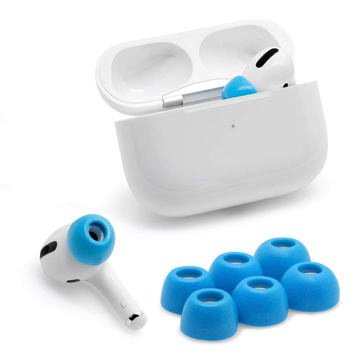 ADVANCED SOUND GROUP Eartune Fidelity UF-A Premium Memory Foam Tips for AirPods Pro (1st Gen & 2nd Gen) - Fits in Charging Case, Stays in Your Ears, Superb Sound Isolation, and Built-in Waxguard - Assorted S/M/L, [Blue]