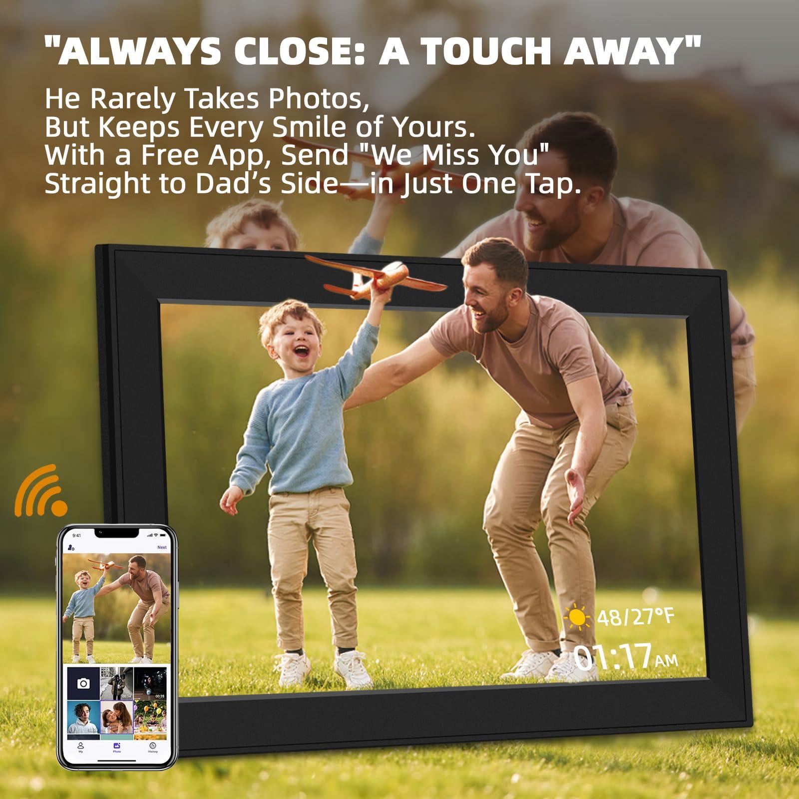 Bgift Bgift 10.1 Inch WiFi Digital Picture Frame, Digital Photo Frame with 32GB Storage and SD Card Slot, IPS HD Touch Screen Share Photos and Videos Remotely via APP - Ideal for Family and Friends