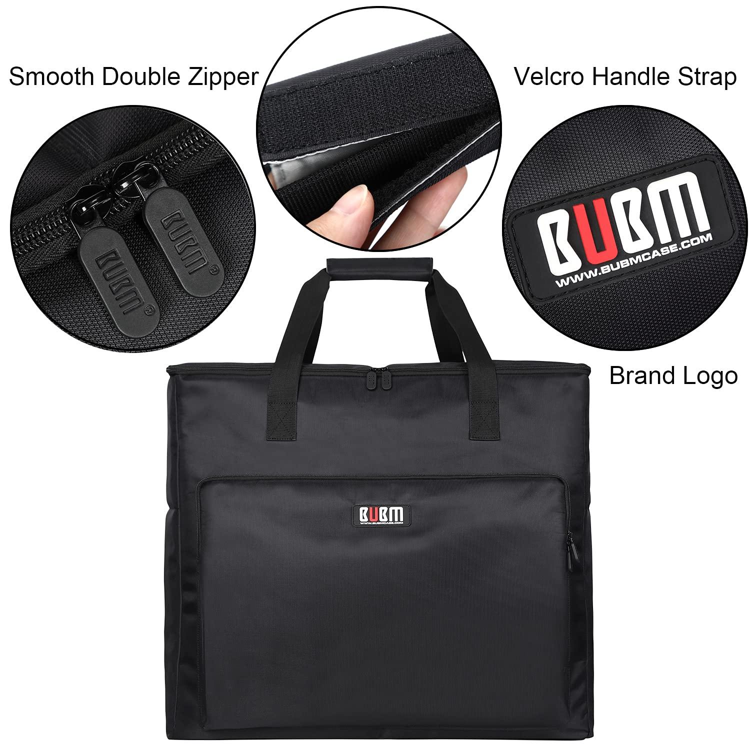BUBM BUBM Desktop Computer Tower and Monitor Carrying Case,Protable Travel Tote Bag for PC Chassis, Monitor(Up to 24inch), Keyboard and Mouse,Black, Desktop Computer+ Monitor Bag, 3 light 24", Travel