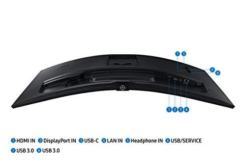 SAMSUNG SAMSUNG 34” S65UA Series Computer Monitor, Ultrawide QHD Screen, HDR10, 100Hz, Curved, USB- C, Adjustable Stand, Intelligent Eye Care, LS34A650UXNXGO, Black