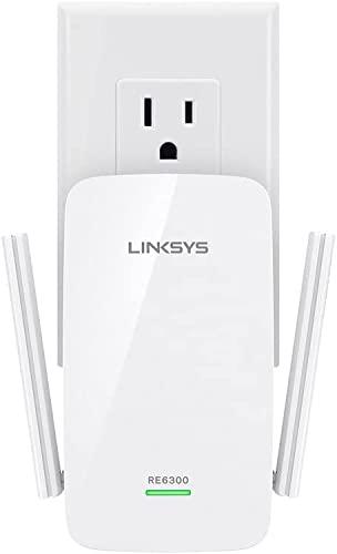 Linksys Linksys WiFi Extender, WiFi 5 Range Booster, Dual-Band Booster, 1,000 Sq. ft Coverage, Speeds up to (AC750) 750Mbps - RE6300