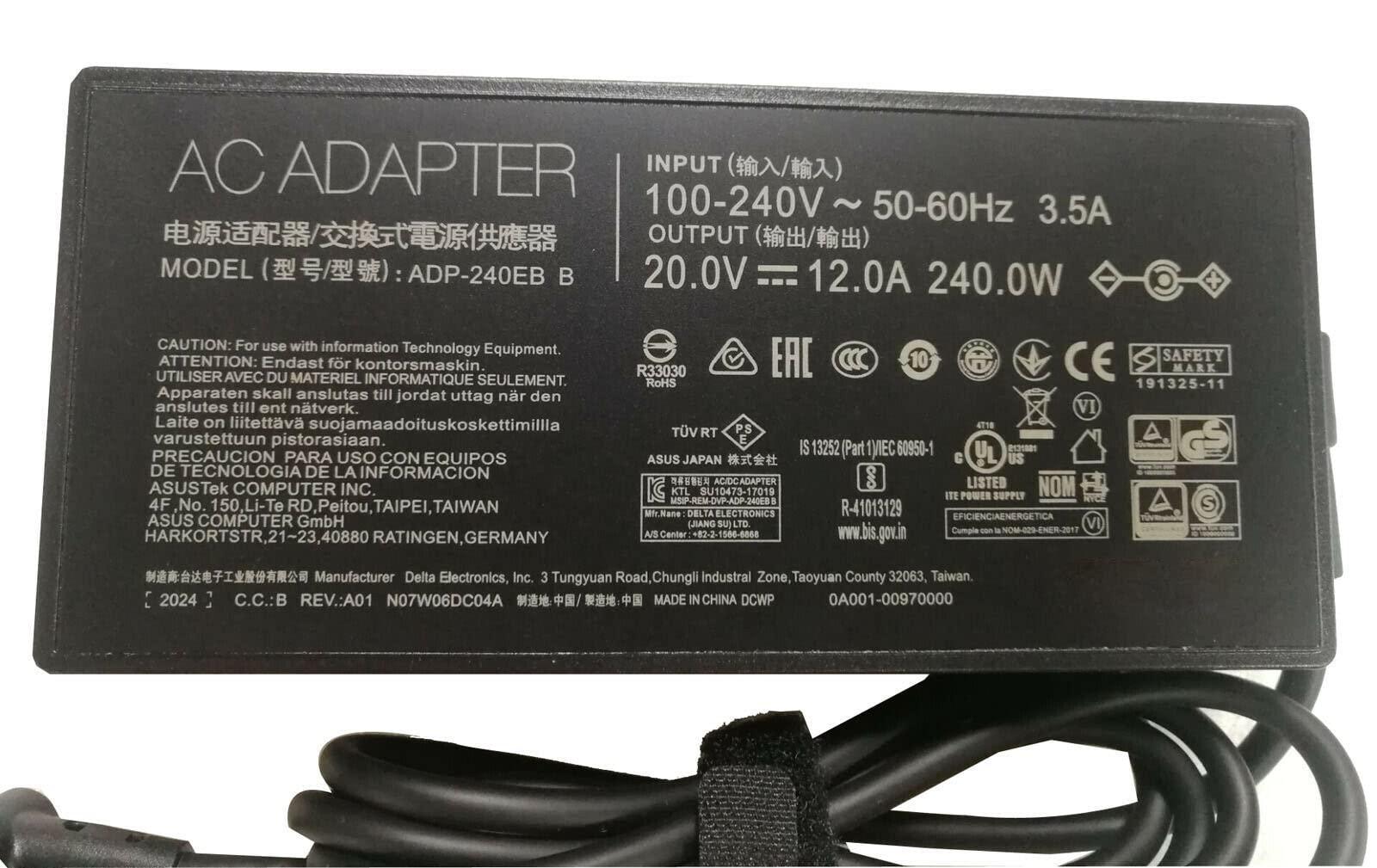 weiwin weiwin 20V 12A 240W AC Adapter Charger ADP-240EB B Compatible for ASUS ROG Zephyrus M16 GU603ZX GU603ZW GU603ZM