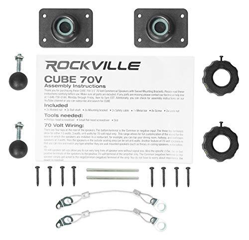 Rockville Rockville Cube Black Pair of 3.5" Black Home Theater Wall Speakers+Swivel Brackets
