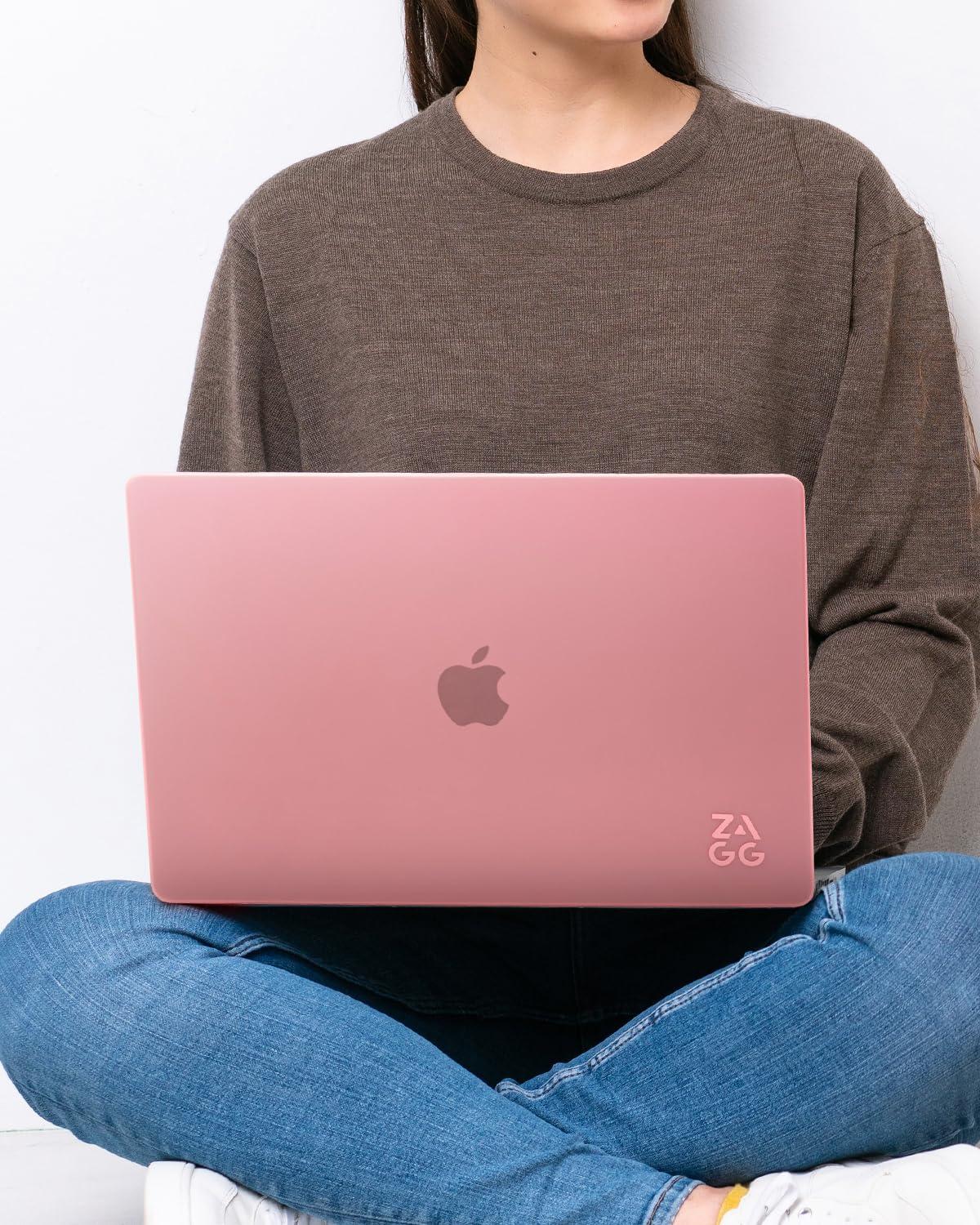 ZAGG ZAGG MacBook Protection MacBook Pro 16" M4/M3/M2/M1 Case Premium Two-Piece Hard-Shell Snap-on Cover with Rubberized Non-Slip Grips, Durable, Lightweight, Scratch-Resistant, Frosted Finish, Pink