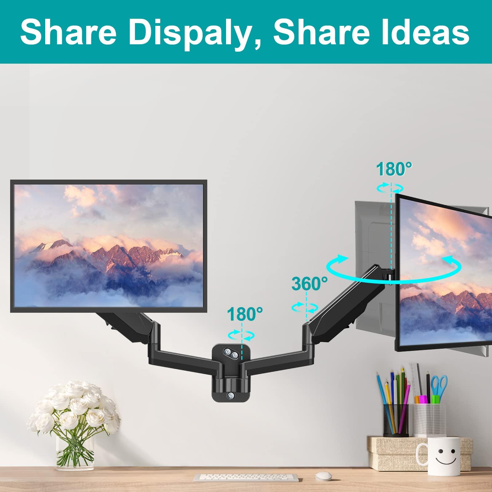 MOUNT PRO MOUNT PRO Dual Monitor Wall Mount for 13 to 32 Inch Computer Screens and Universal Non-VESA Monitor Mount Adapter
