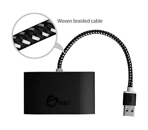 SIIG SIIG SuperSpeed 4 Port USB 3.0 Hub With 5V Power Adapter and Woven Braided USB - Powered Hub & Port Adapter