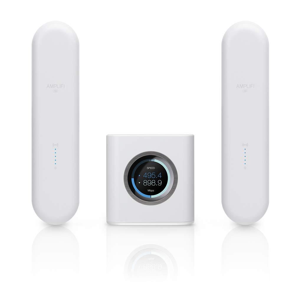 AmpliFi AmpliFi HD WiFi System by Ubiquiti Labs, Seamless Whole Home Wireless Internet Coverage, HD WiFi Router, 2 Mesh Points, 4 Gigabit Ethernet, 1 WAN Port, Ethernet Cable (AmpliFi HD UniBody)