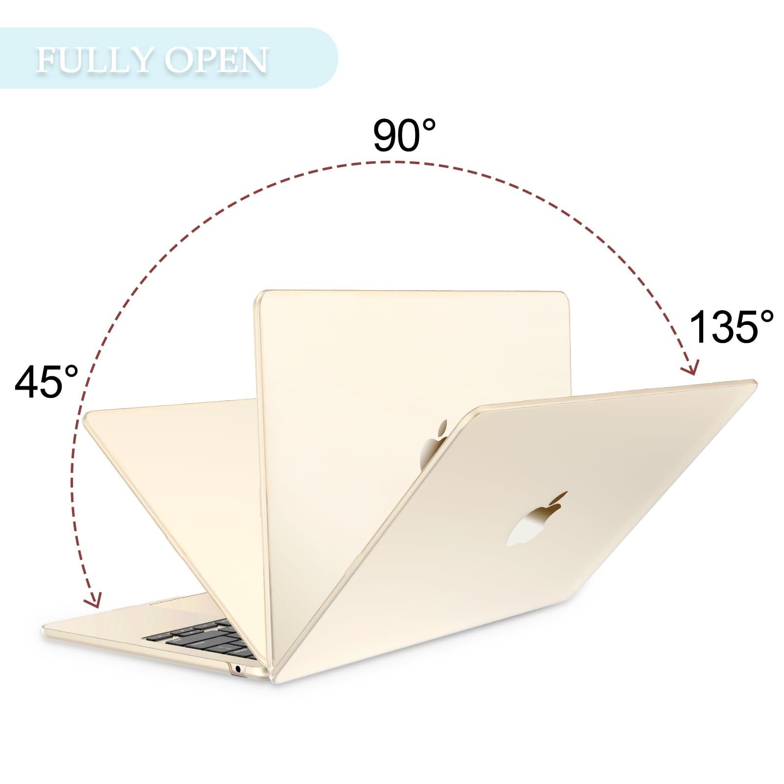 B BELK B BELK Compatible with 2025 MacBook Air 13 inch Case M4 M3 M2 2024-2022 Model A3240 A3113 A2681, [Same as Bare] Protective Hard Shell for MacBook Air 13.6" + Screen & Keyboard Cover, Clear Starlight