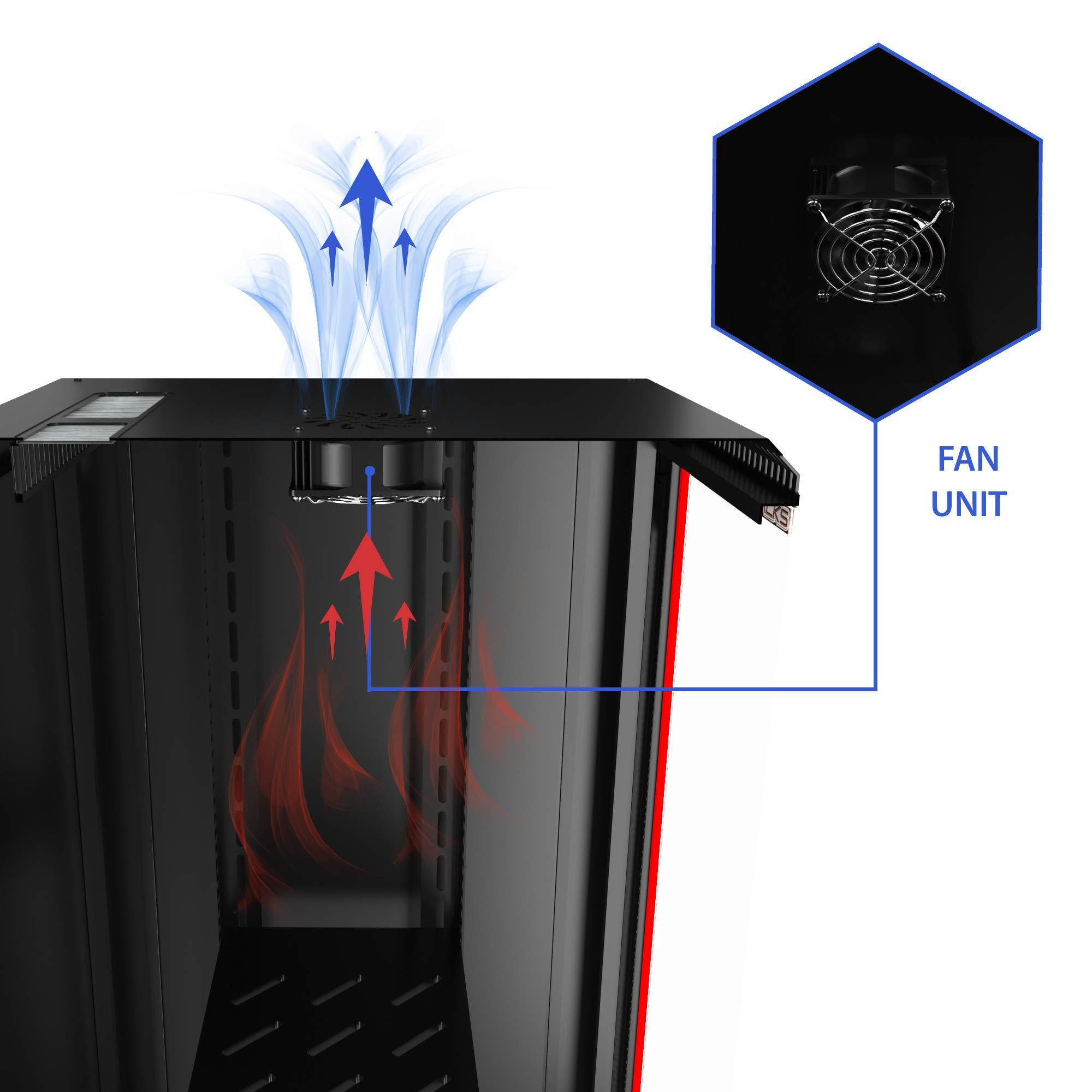 Sysracks Sysracks - 12U - Server Rack - Wall Mount Rack - Locking Cabinet for Network - Electronics - Security - Audio - Video - AV Equipment - Data Rack - Legs/Power Strip/Shelf/Fan - 18-Inch Deep