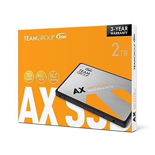 TEAMGROUP TEAMGROUP AX2 2TB 3D NAND TLC 2.5 Inch SATA III Internal Solid State Drive SSD (Read Speed up to 550 MB/s) Compatible with Laptop & PC Desktop T253A3002T0C101