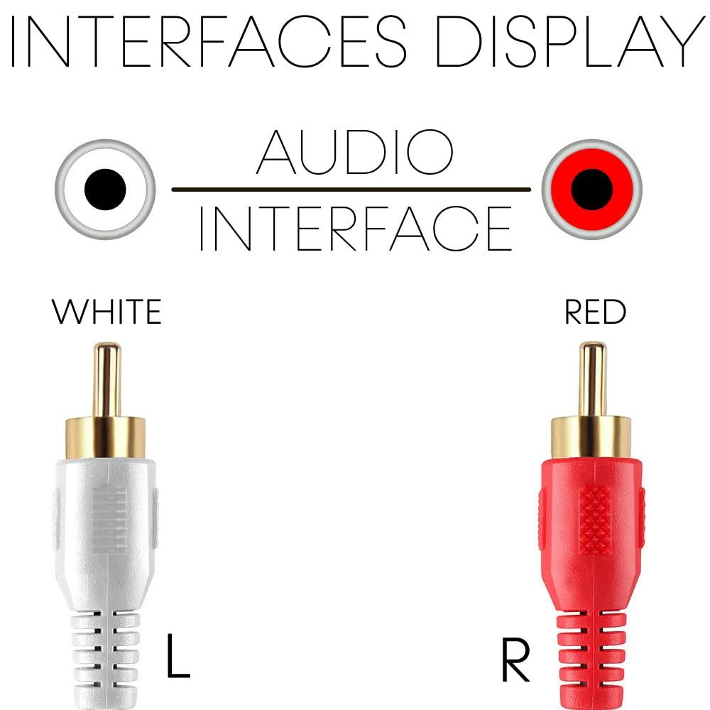 Cmple Cmple - 2 RCA to 2 RCA Cables 25ft, Stereo Audio Speaker Cable Male to Male Dual RCA Cord Subwoofer Cable for Car Stereo, Marine Audio, Audio Mixer, Amplifier - Black