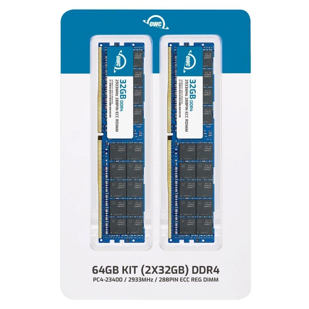 OWC OWC 64GB (2x32GB) DDR4 2933MHz PC4-23400 CL21 2RX4 ECC Registered RDIMM 1.2V 288-pin Memory RAM Upgrade for Server