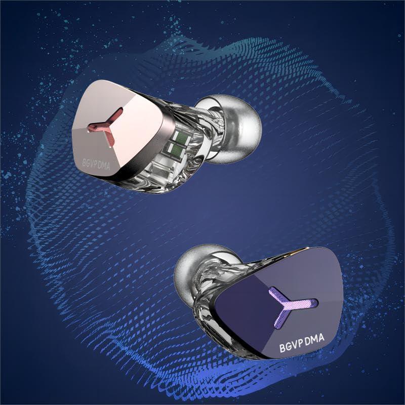 syeindunce syeindunce BGVP DMA 1DD + 2BA + 2BCD Hybrid Driver in Ear Monitor Earphones, HiFi Wired IEM Earbuds, Resin + Aluminum Alloy Cavit Headphones, Powerful Bass IEMs (Dianthus Silver)