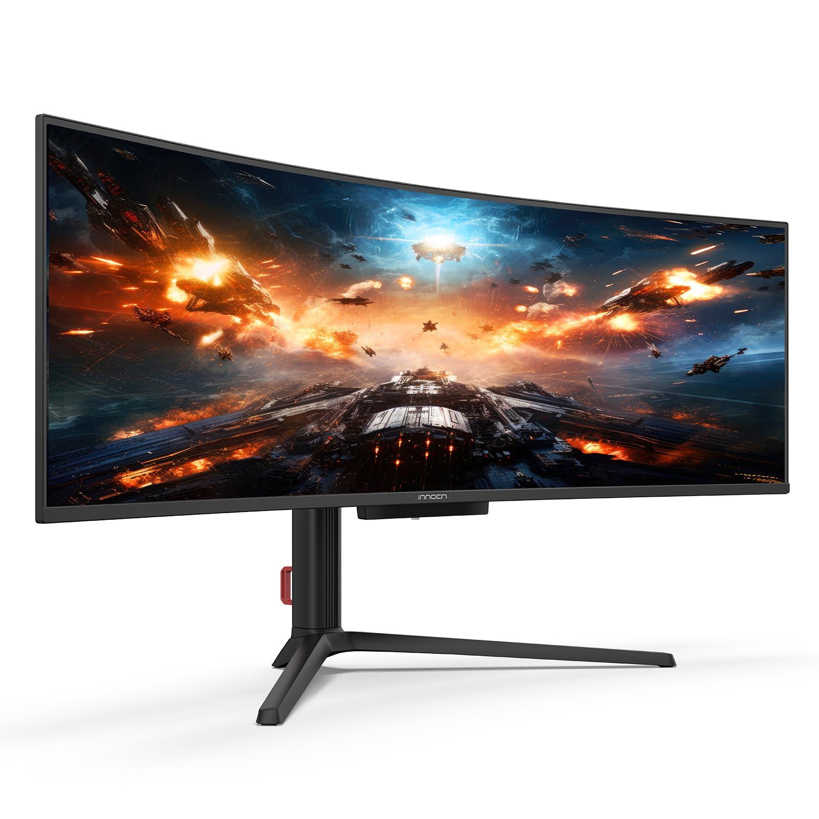 INNOCN INNOCN 49\" 49Q1S OLED Curved Gaming Monitor 5120 x 1440p 240Hz, 0.03ms, USB Type C 90W, HDMI 2.1, DisplayPort, USB Hub, Surrounding Speakers, Adaptive-Sync, Height Adjustable Stand, Black
