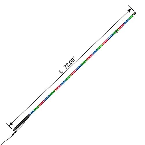 BOSS Audio Systems BOSS Audio Systems XP6 ATV Chasing LED Whip - 72-inch, 360-degree RGB Illumination, Control App, IP67 Weatherproof Rated, Easy Installation