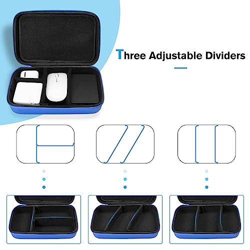 ProCase ProCase Hard Travel Electronic Organizer Case for MacBook Power Adapter Chargers Cables Power Bank Apple Magic Mouse Apple Pencil USB Flash Disk SD Card Small Portable Accessories Bag -L, Blue