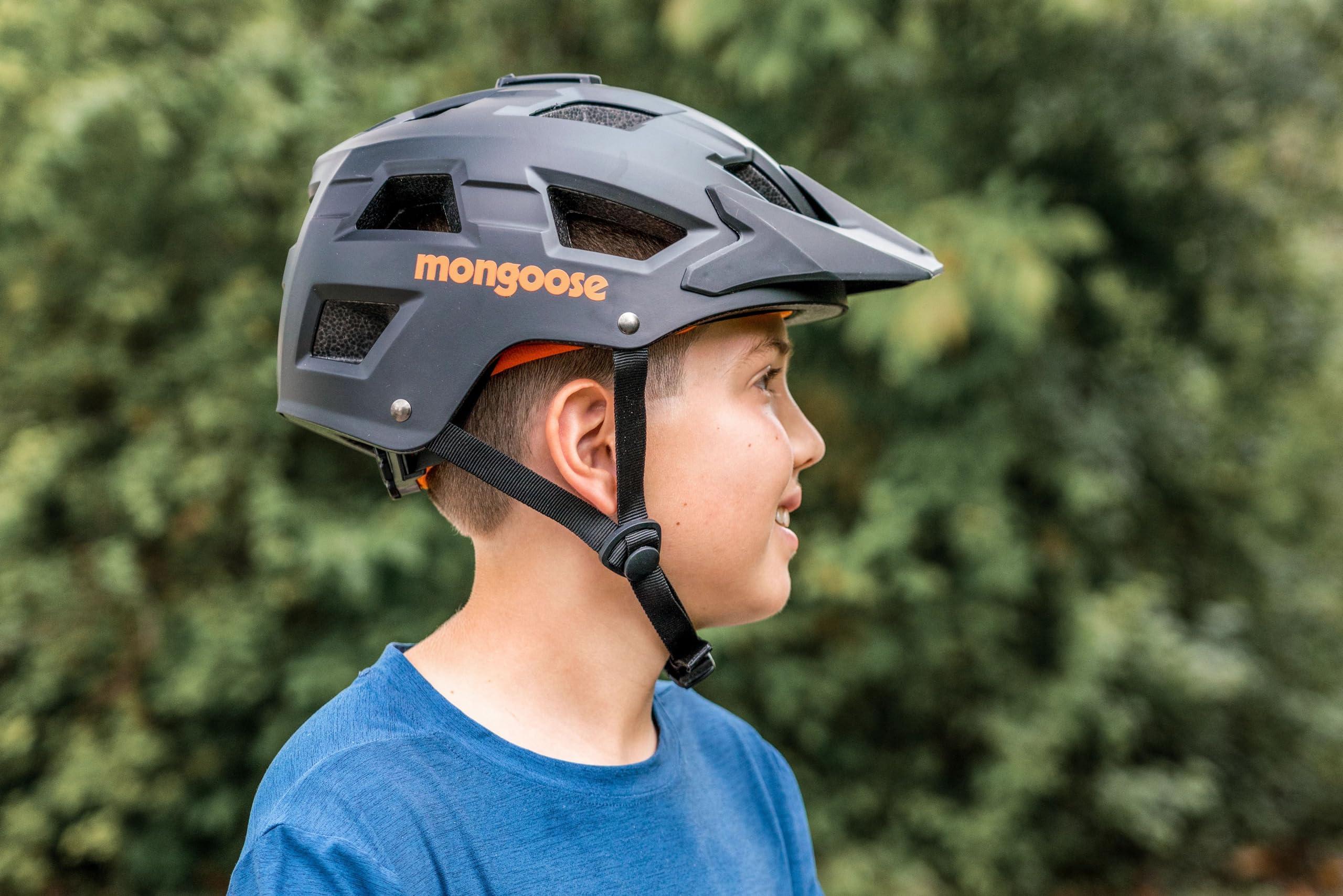Schwinn Mongoose Capture Youth Bike Helmet, Ages 8-14, Built-in Camera Mount, Durable ABS Shell, Vents for Airflow, Adjustable Fit, Full-Range Internal Pads, Go-Pro Compatible, Helmet for Kids