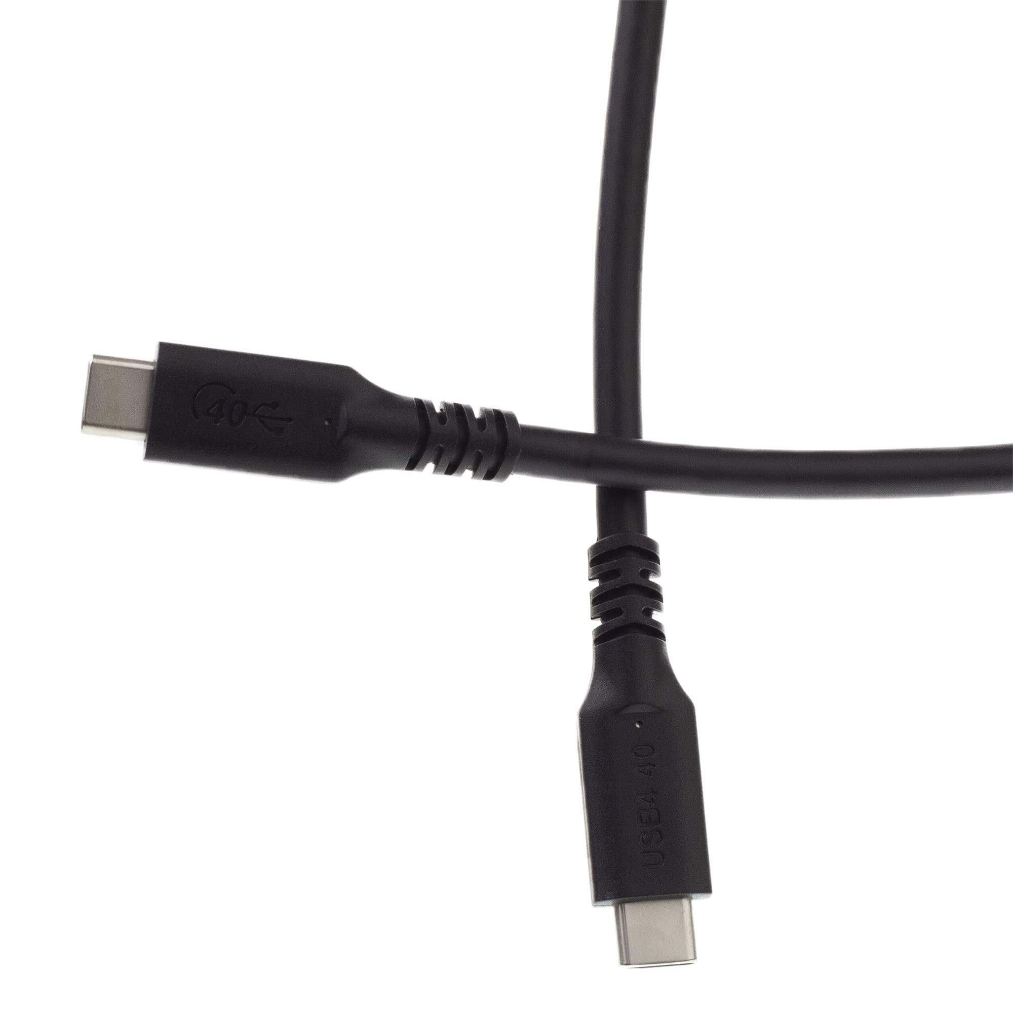 CableWholesale CableWholesale USB4 40Gbps 100 watt Fast Charging Cable, USB Type C Male to Male, Thunderbolt 3 Compatible, PVC Jacket, Black, 1 Feet