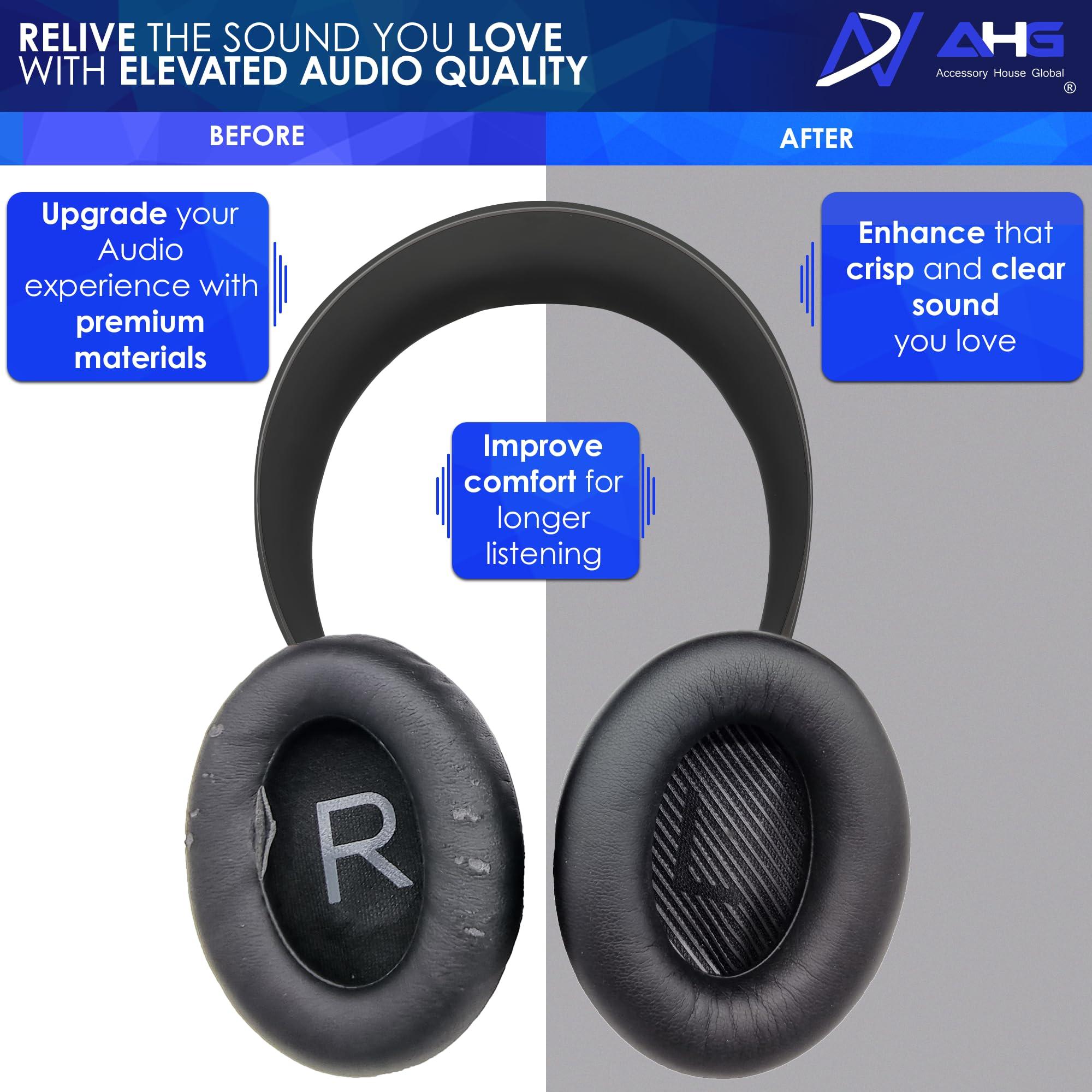 AHG Accessory House Global AHG nc 700 Replacement earpads Cushions Compatible with Bose nc700 Headphones/Bose 700 Noise Cancelling Headphones (Black). Premium PU Leather | Extra Thickness | FlexiSoft High-Density Memory Foam