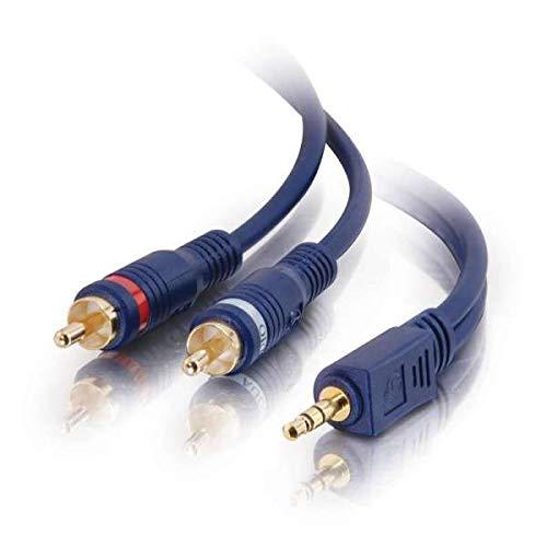 C2G C2G Legrand 3.5MM to RCA Y-Cable, 25 Foot Y Splitter Audio Cable RCA, Blue 3.5MM to RCA Audio Cable, 1 Count, C2G 40616