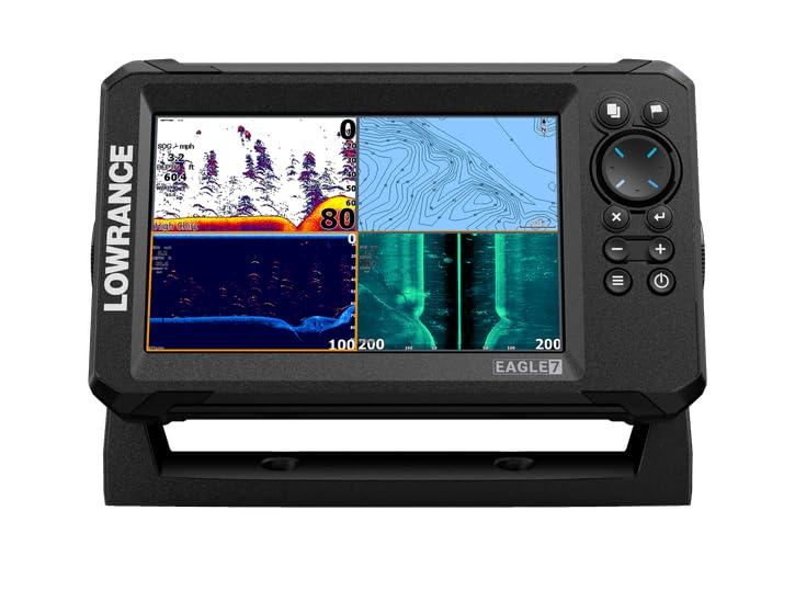 Lowrance Eagle 7 SplitShot HD, 7" IPS Screen, SplitShot HD transducer, C-MAP Inland Charts for The US, with Coverage of Over 17,000+ American Lakes