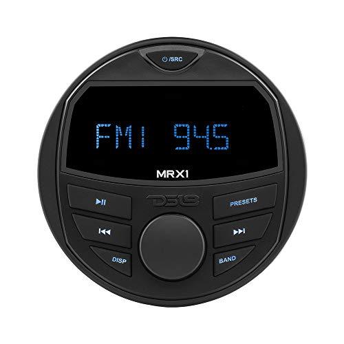 DS18 DS18 MRX16SL/WH Powersports & Marine Multimedia Radio & 2 Way 6.5” Slim Speaker Package – RGB Lights, Bluetooth, Waterproof