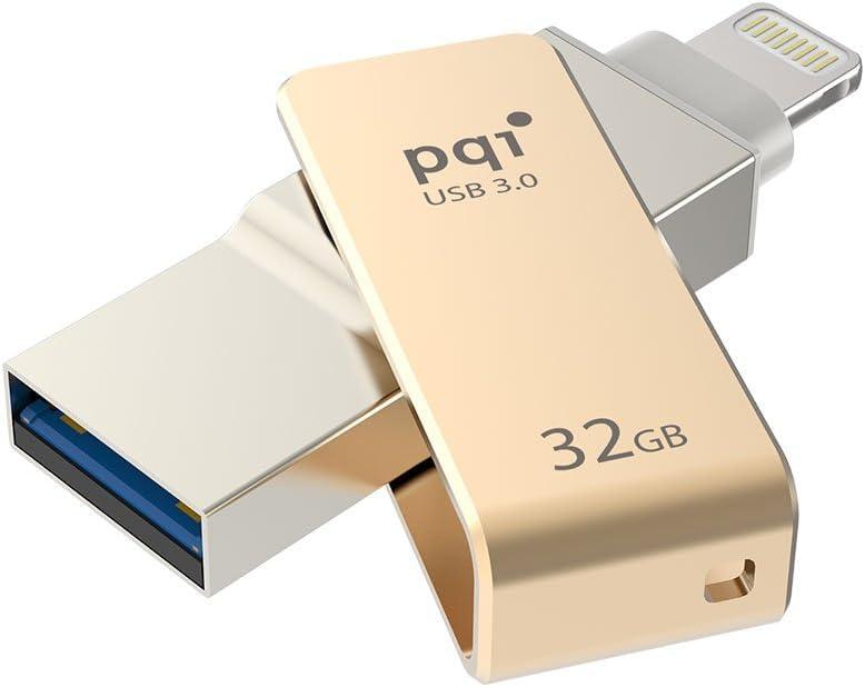 Vinpower Digital [Apple Mfi] Iconnect 32 GB Mobile Flash Drive w/ Lightning Connector for iPhones, iPads, iPod Mac & PC USB 3.0 (Gold)