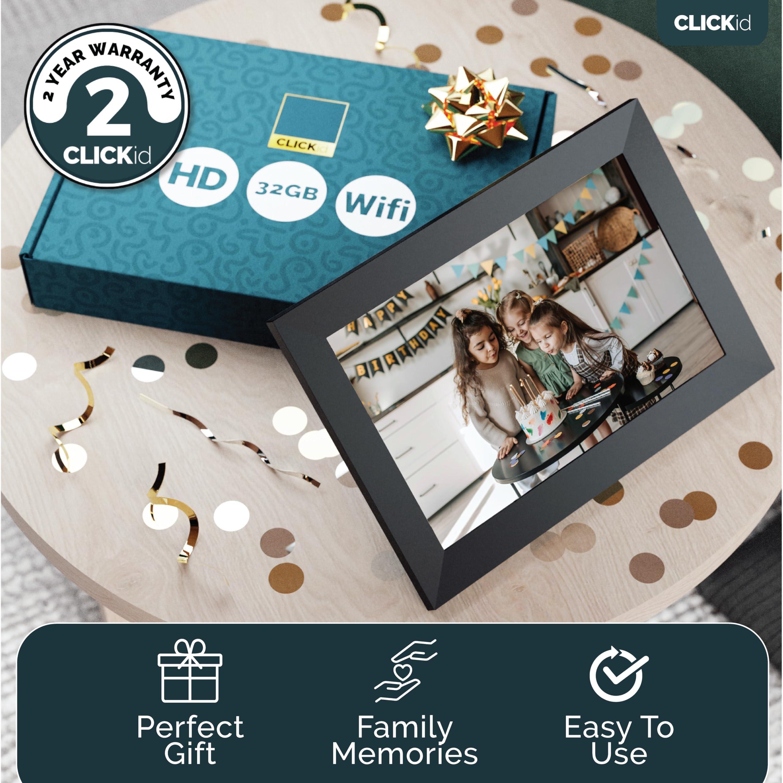 Majority Frameo WiFi Digital Picture Frame 10.1 inch | 32GB Storage, Touchscreen, Auto Rotate, Motion Sensor, Weather and Calendar Digital Frame, Memory Card Slot, Remote | CLICKid SNAP10 Digital Photo Frame