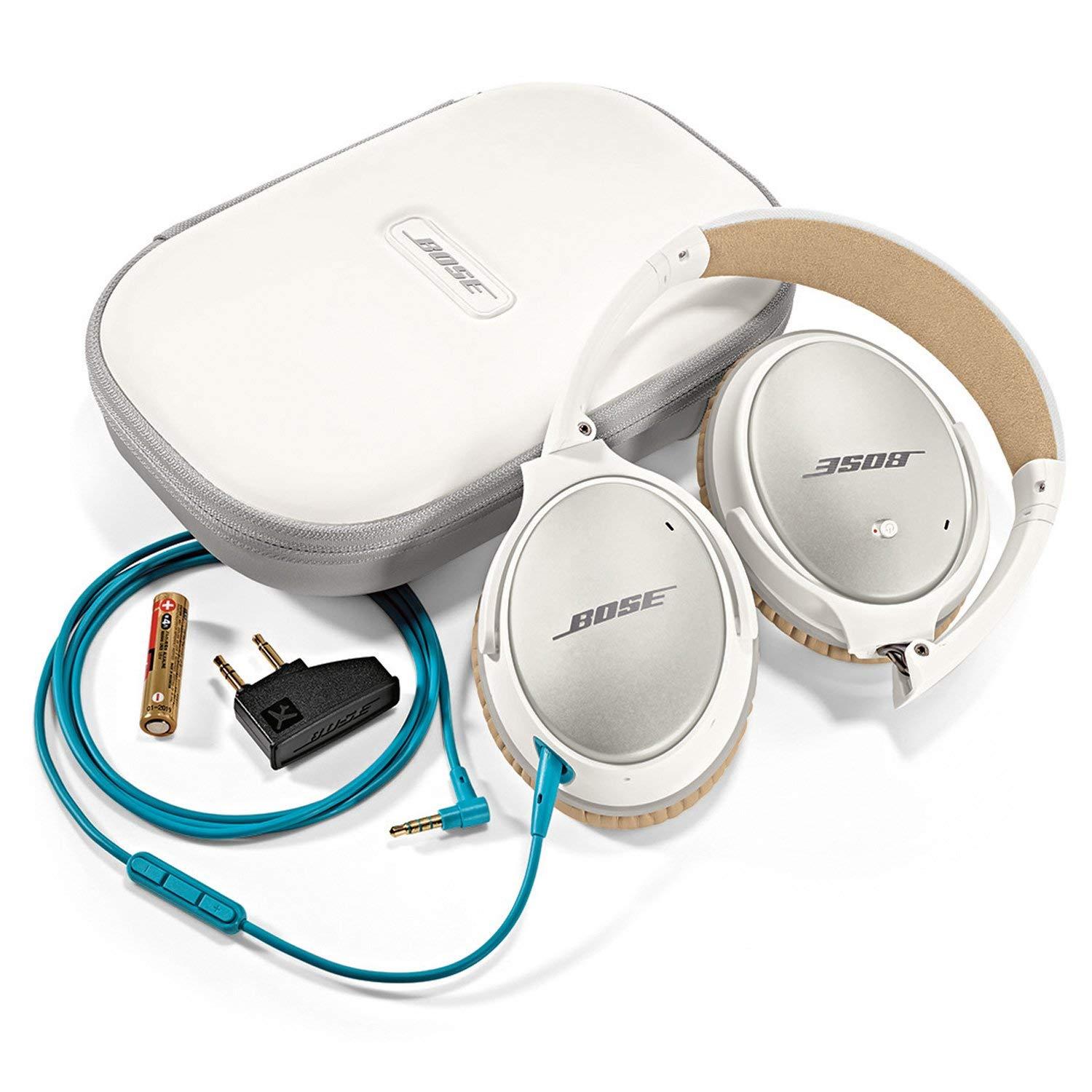 Bose Bose QuietComfort 25 Acoustic Noise Cancelling Headphones for Apple devices, White(wired, 3.5mm) (Renewed)