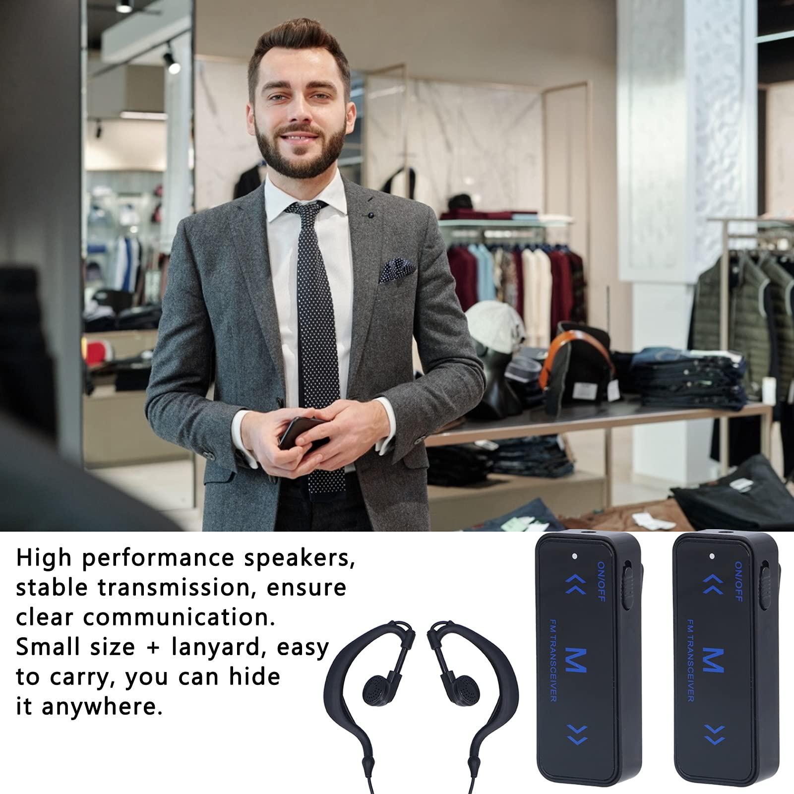 PUSOKEI 1 Pair Mini Radio Walkie Talkie with Earphones Rechargeable,Thin 2Way Radio Long Range with Earpiece for Supermarkets Shopping Centers Hotels,16 Channels HD Communication Walkie Talkie