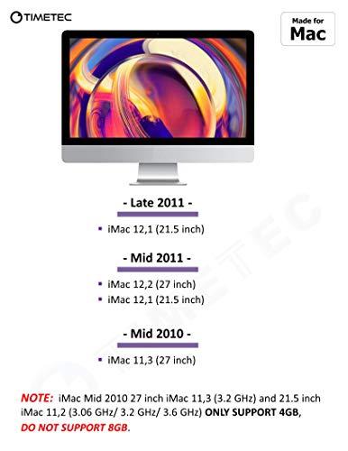 Timetec Timetec 8GB Compatible for Apple DDR3 1333MHz PC3-10600 CL9 for Mac Book Pro (Early/Late 2011 13/15/17 inch), iMac (Mid 2010, Mid/Late 2011 21.5/27 inch), Mac Mini(Mid 2011) SODIMM MAC RAM Upgrade