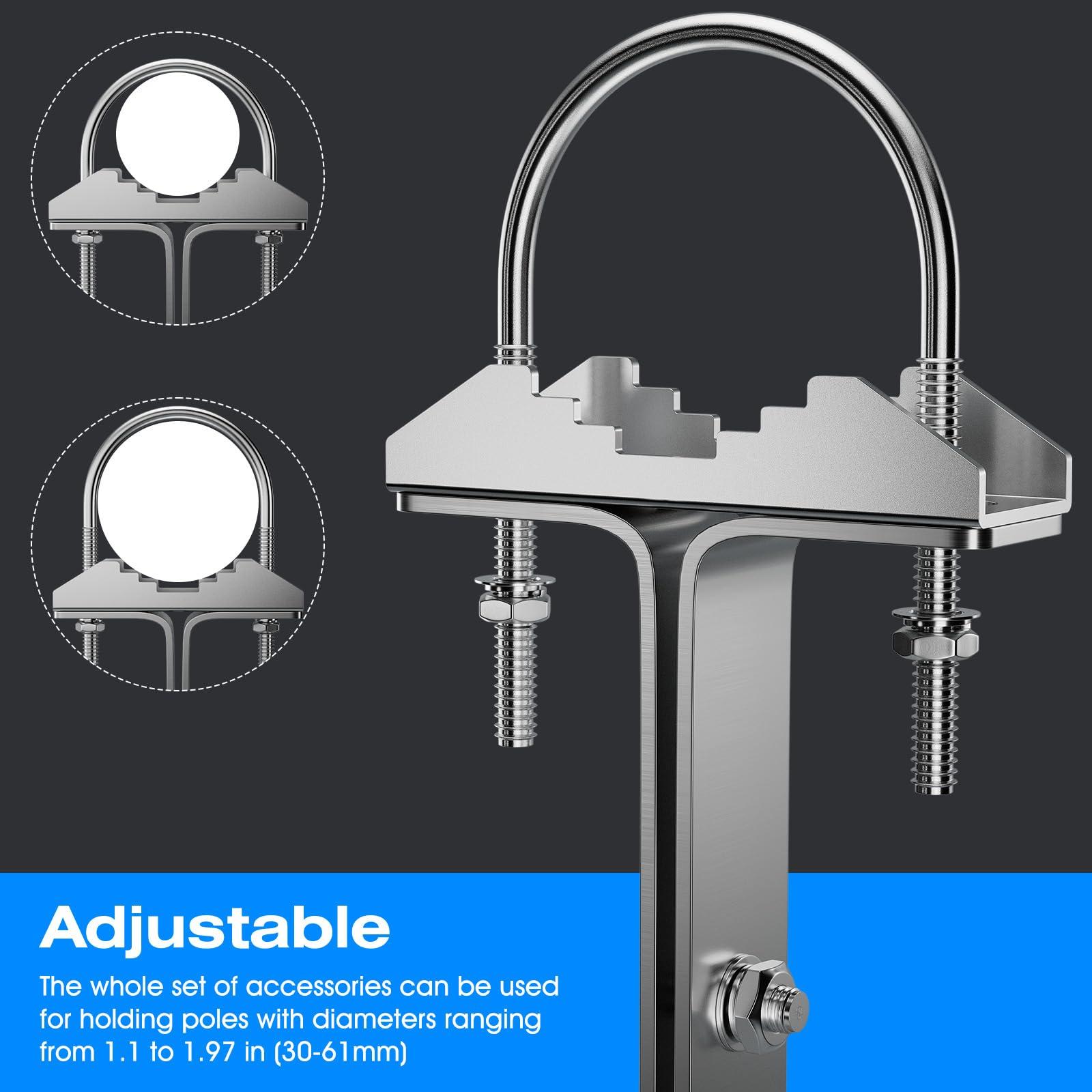 CYANTEKOMS SS304 Antenna Wall Mount 16 Inch Tall Heavy-Duty Stand Off Wall Mast Mount Windproof Antenna Mounting Bracket