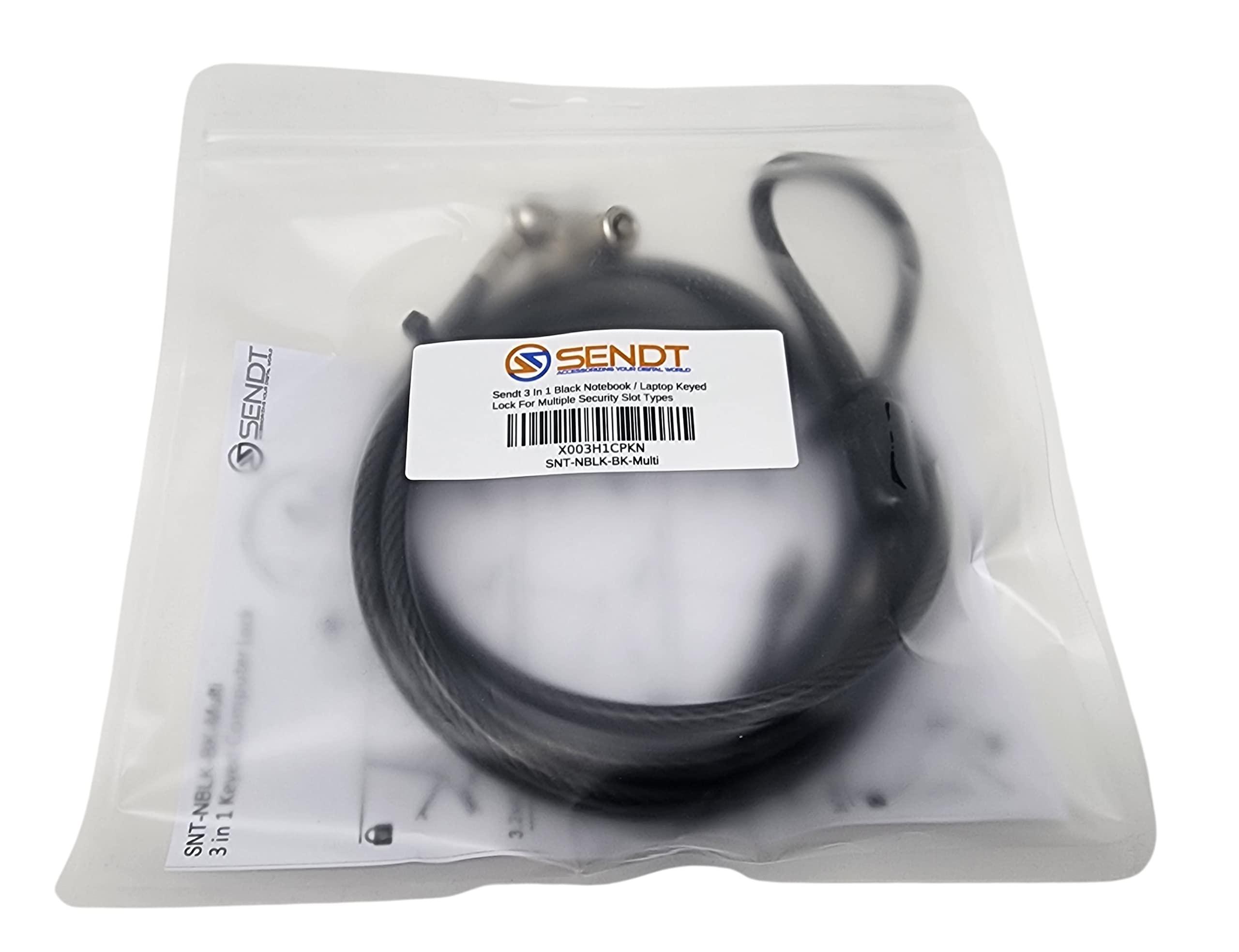 Sendt Sendt 3 in 1 Black Notebook/Laptop Lock for Kensington, Nano, and Wedge Security Slots