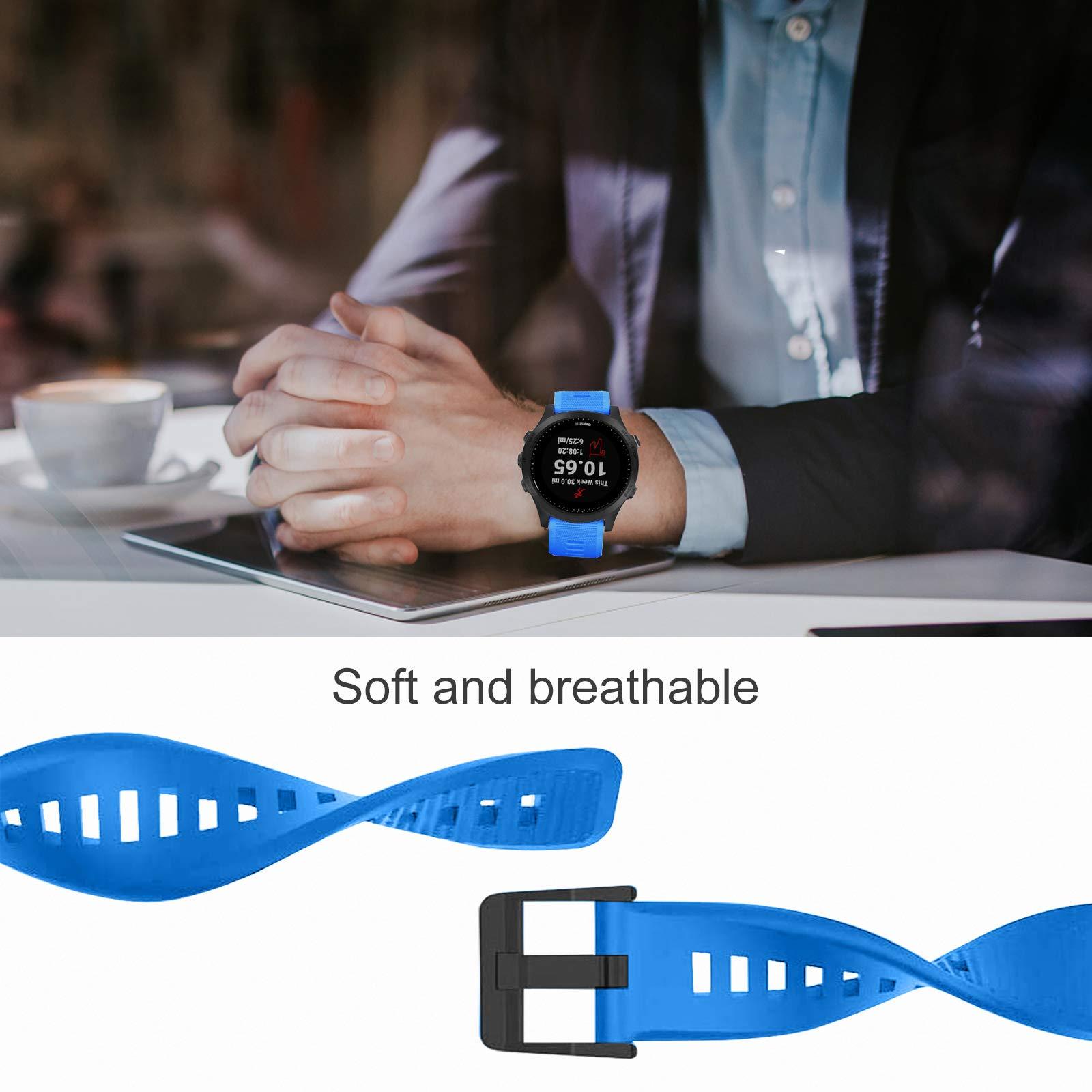 ISABAKE ISABAKE Band for Garmin Forerunner 935/Forerunner 945/Forerunner 745,Compatible with Fenix 5/ Fenix 5Plus/ Fenix 6/ Fenix 6 Pro/Approach S60,Soft Silicone 22mm Replacement Bands