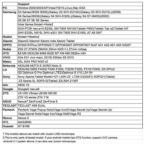 Bysameyee Bysameyee USB Digital Microscope 40X to 1000X, 8 LED Magnification Endoscope Camera with Carrying Case & Metal Stand, Compatible for Android Windows 7 8 10 11 Linux Mac