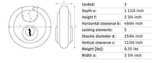 ABUS ABUS 28/70 Discus Padlock, Keyed Alike Code 0021