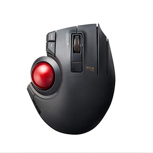 ELECOM ELECOM EX-G Pro Trackball Mouse, Wired, Wireless, Bluetooth, Thumb Control, 8-Button Function, Ergonomic Design, Optical Gaming Sensor, Smooth Red Ball, Windows11, macOS (M-XPT1MRBK)