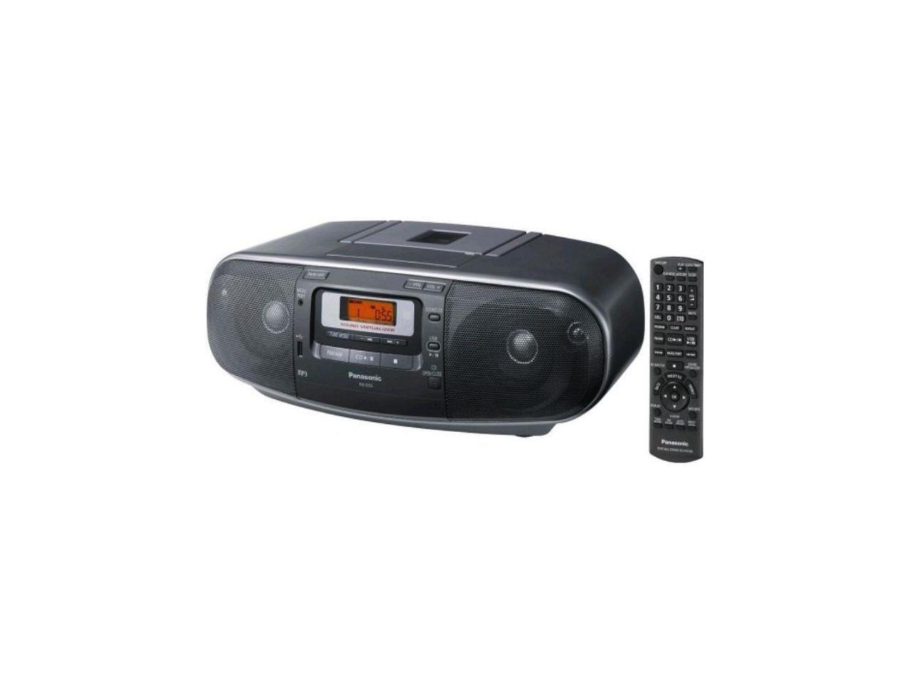 Panasonic Panasonic RX-D55GC-K Boombox - High Power Portable Stereo AM/FM Radio, MP3 CD, Tape Recorder with USB & Music Port Sound with 2-Way 4-Speaker (Black)