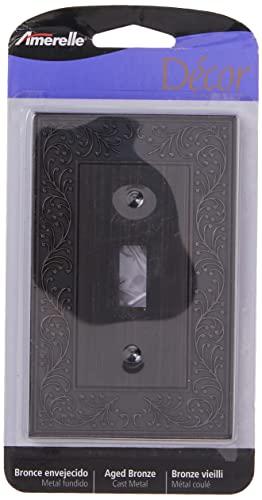 AMERELLE Amerelle 43TVB English Garden Wallplate, 1 Toggle, Cast Metal, Aged Bronze, 1-Pack