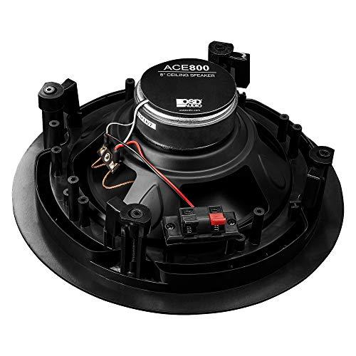 OSD Audio OSD 8" in Ceiling Speaker Pair 120W, Trimless Magnetic Grille, Pivoting Tweeter, Paintable Grille ACE800